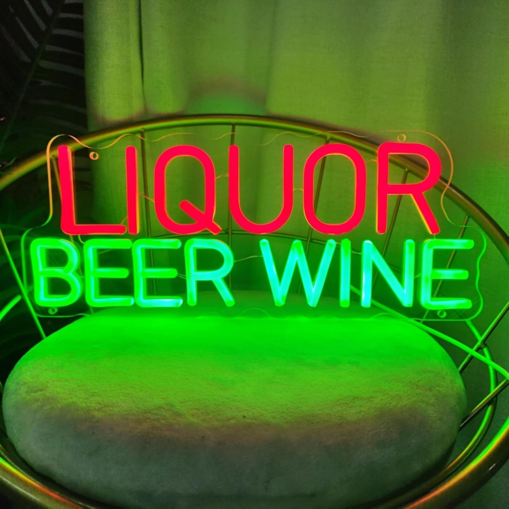 Wine Beer Liquor Store - Светодиодная неоновая вывеска для алкоголя, пива,