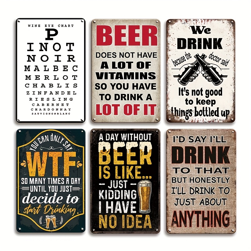 Beer And Wine Quote - Металлическая табличка 2026: Забавные цитаты о