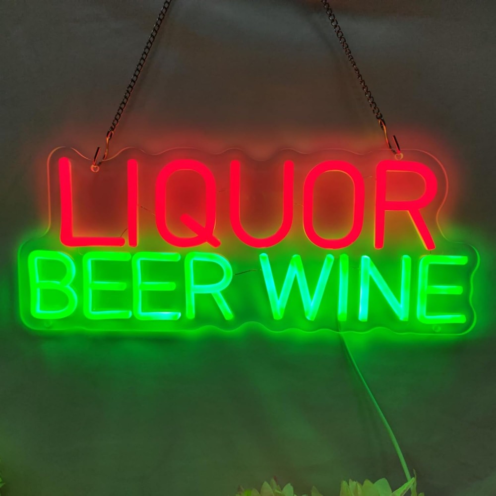 Светодиодная неоновая вывеска  – обзор и цена Wine Beer Liquor Store