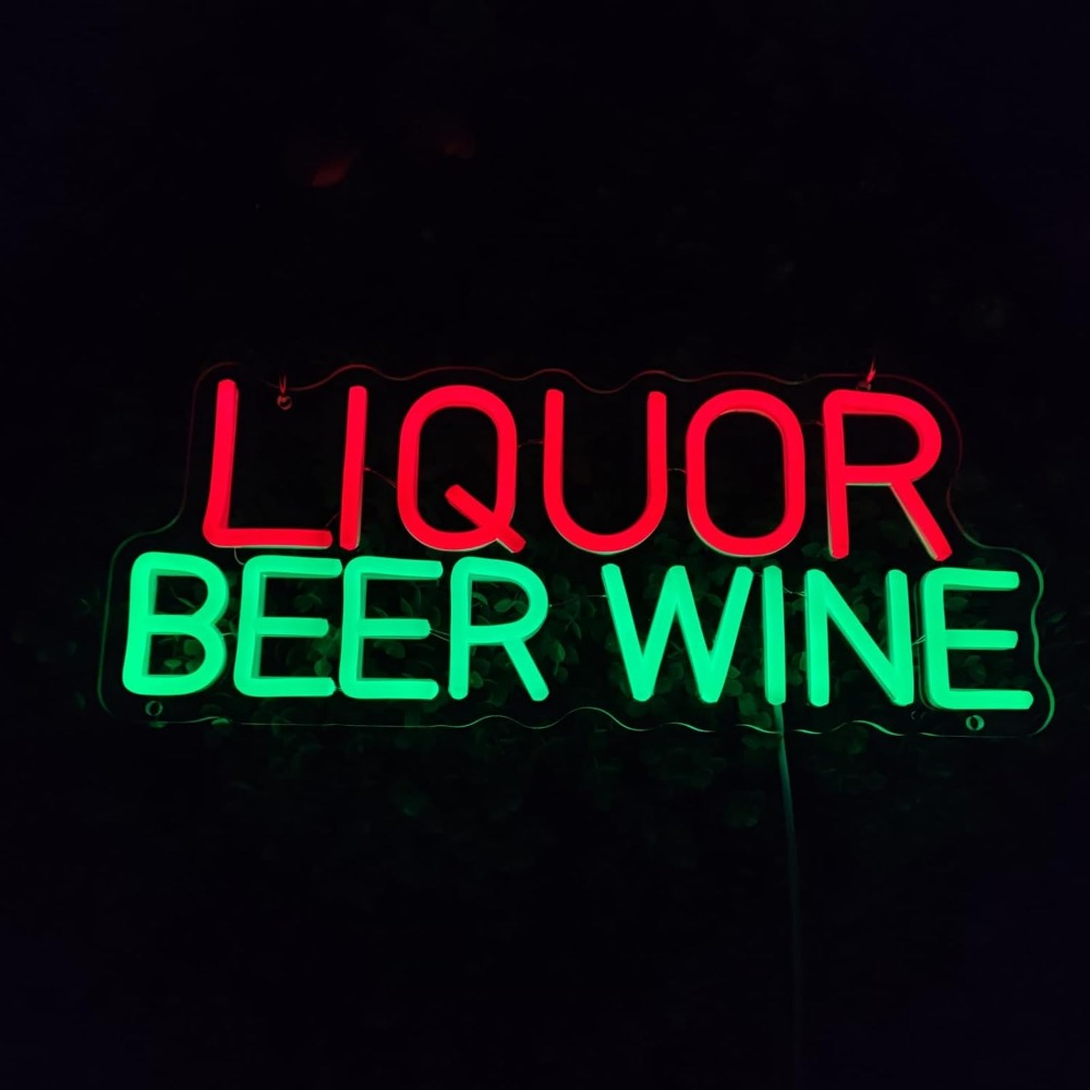 Светодиодная неоновая вывеска  – обзор и цена Wine Beer Liquor Store