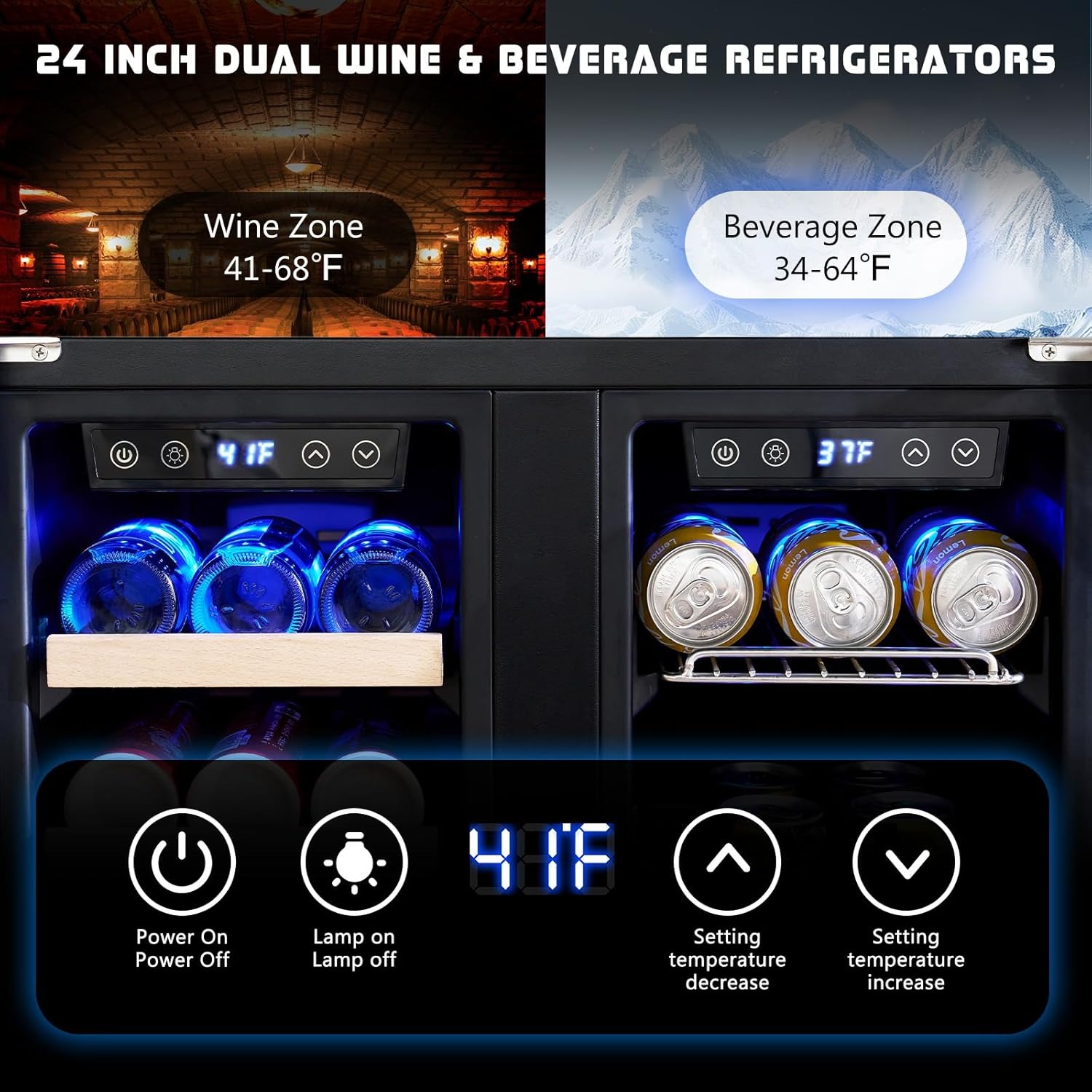 24-дюймовый двухзонный охладит – обзор и цена Wine Beer Dual Zone
